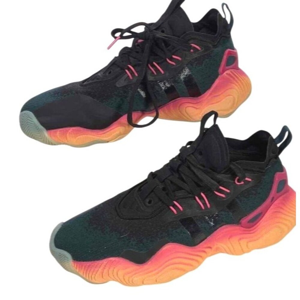 Adidas Trae Young 3 Boys Men "Black/Pink/Orange" Basketball Shoes Size‎ 5